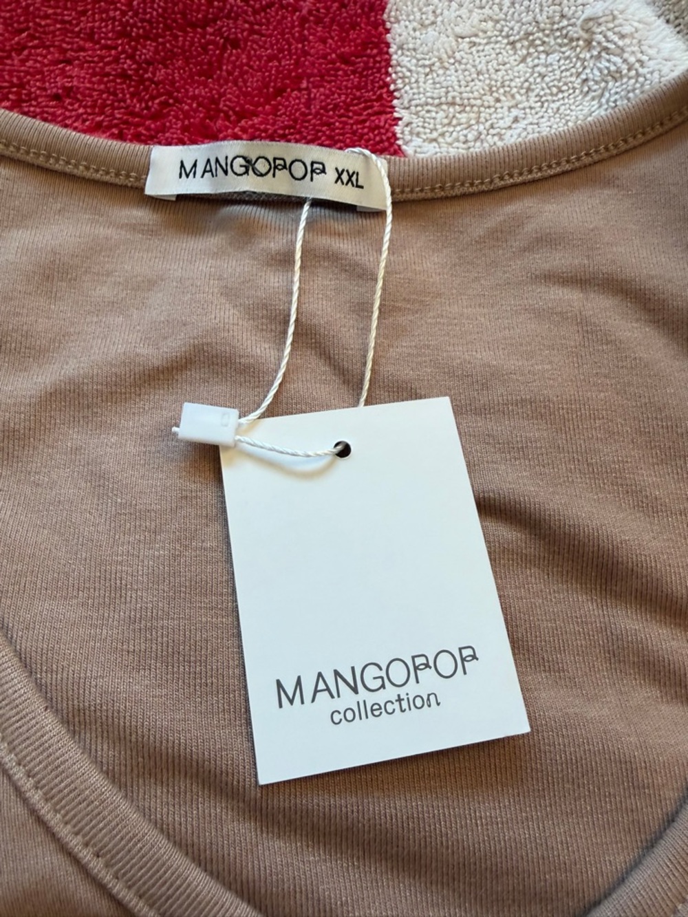 Mangopop Collection Beige VNeck-Gathered Shoulders Body Suit-Size XXL - Picture 9 of 9